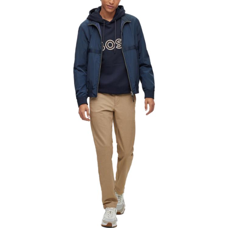 HUGO BOSS FW22  Solid Navy Zip Pocket Casual Long Sleeve Jacket 50482595-404 圖 3
