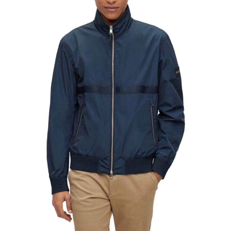 HUGO BOSS FW22  Solid Navy Zip Pocket Casual Long Sleeve Jacket 50482595-404 圖 4
