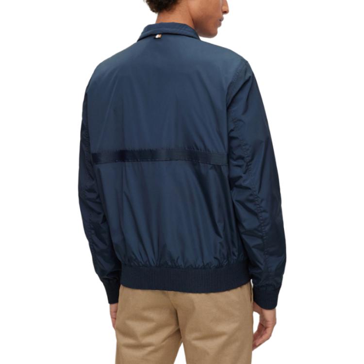 HUGO BOSS FW22  Solid Navy Zip Pocket Casual Long Sleeve Jacket 50482595-404 圖 5