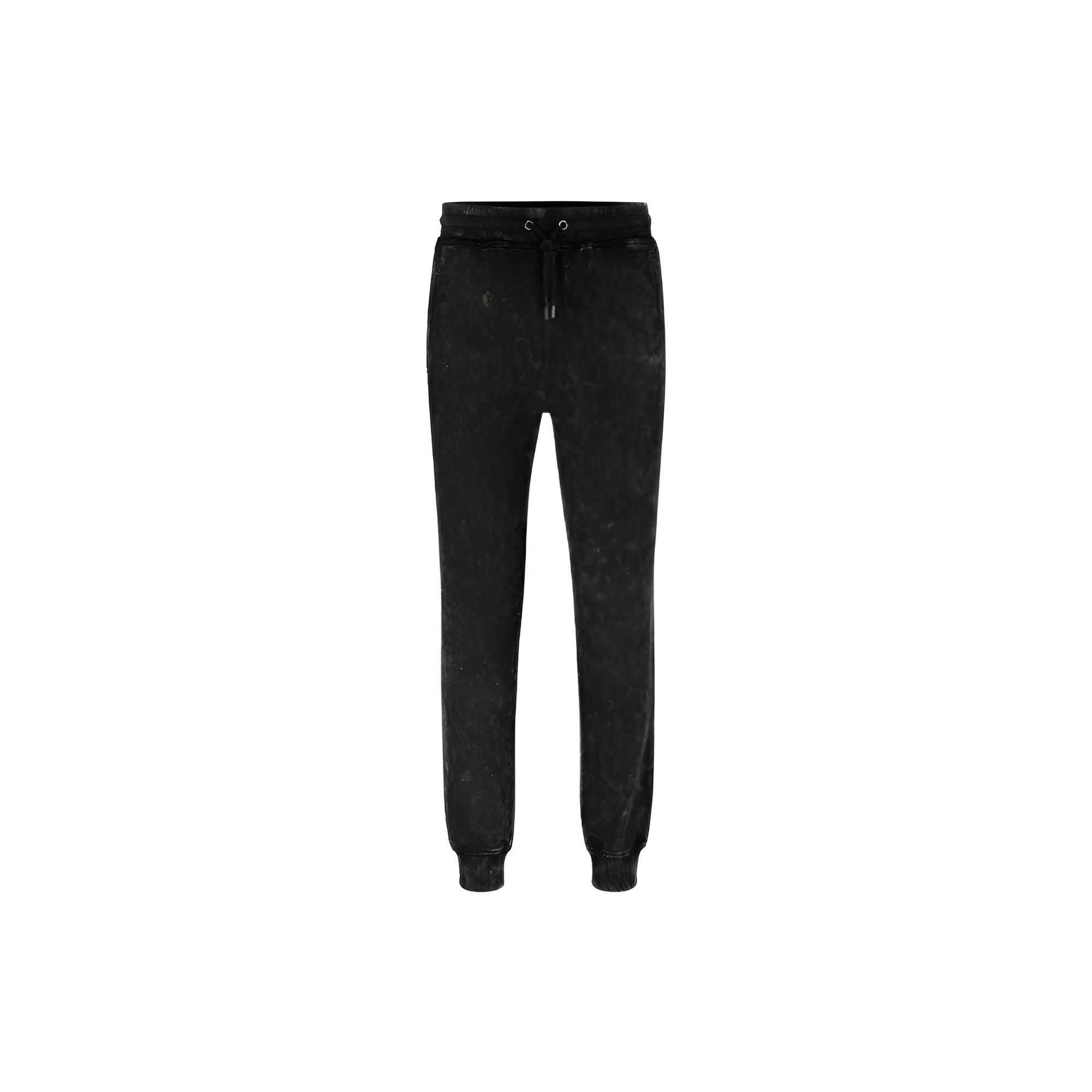 HUGO BOSS FW22  Washed Elastic Waist Knit Joggers Black. 50483472-001