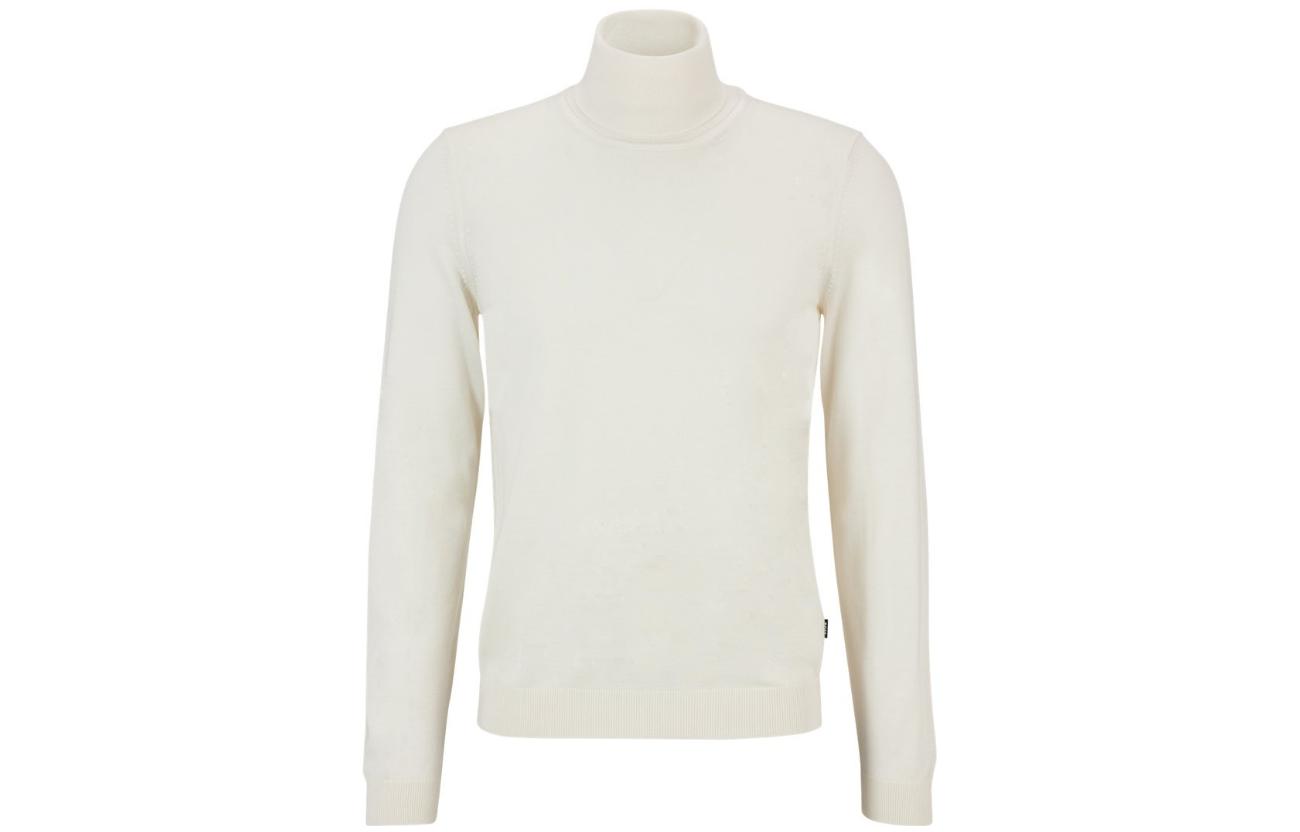 Order HUGO BOSS FW22  White Slim-Fit Turtleneck Wool Sweater Pullover. 50468262-131