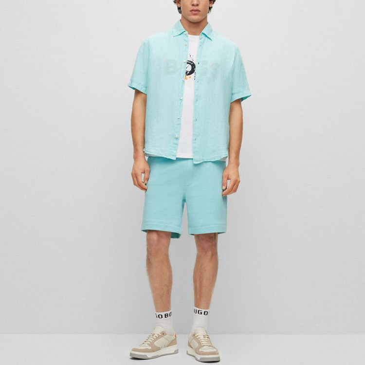 Lookbook HUGO BOSS FW22 白色潑墨字母印花純棉針織T恤 50491718-102