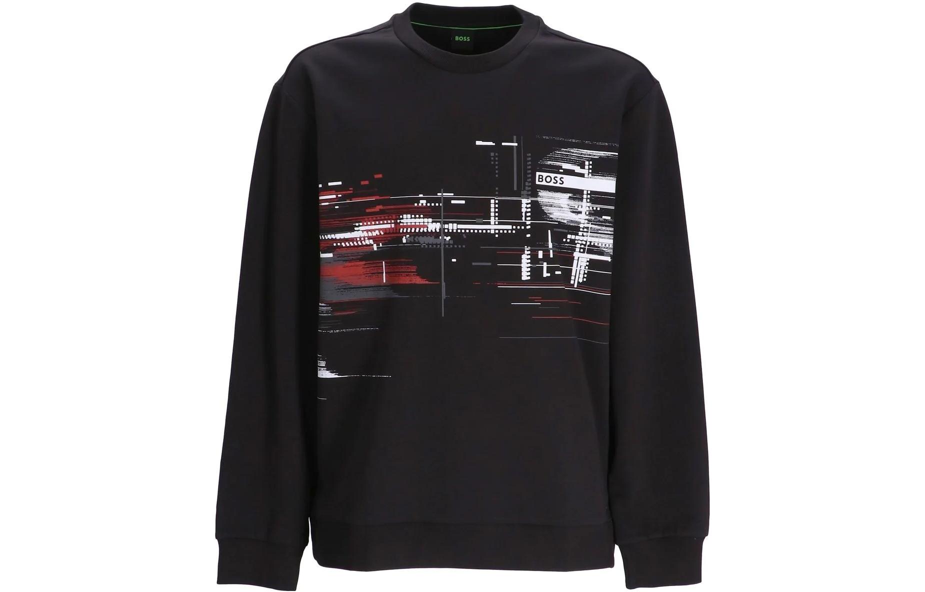 HUGO BOSS FW22 Abstract Print Sweatshirt Black 50483930-001