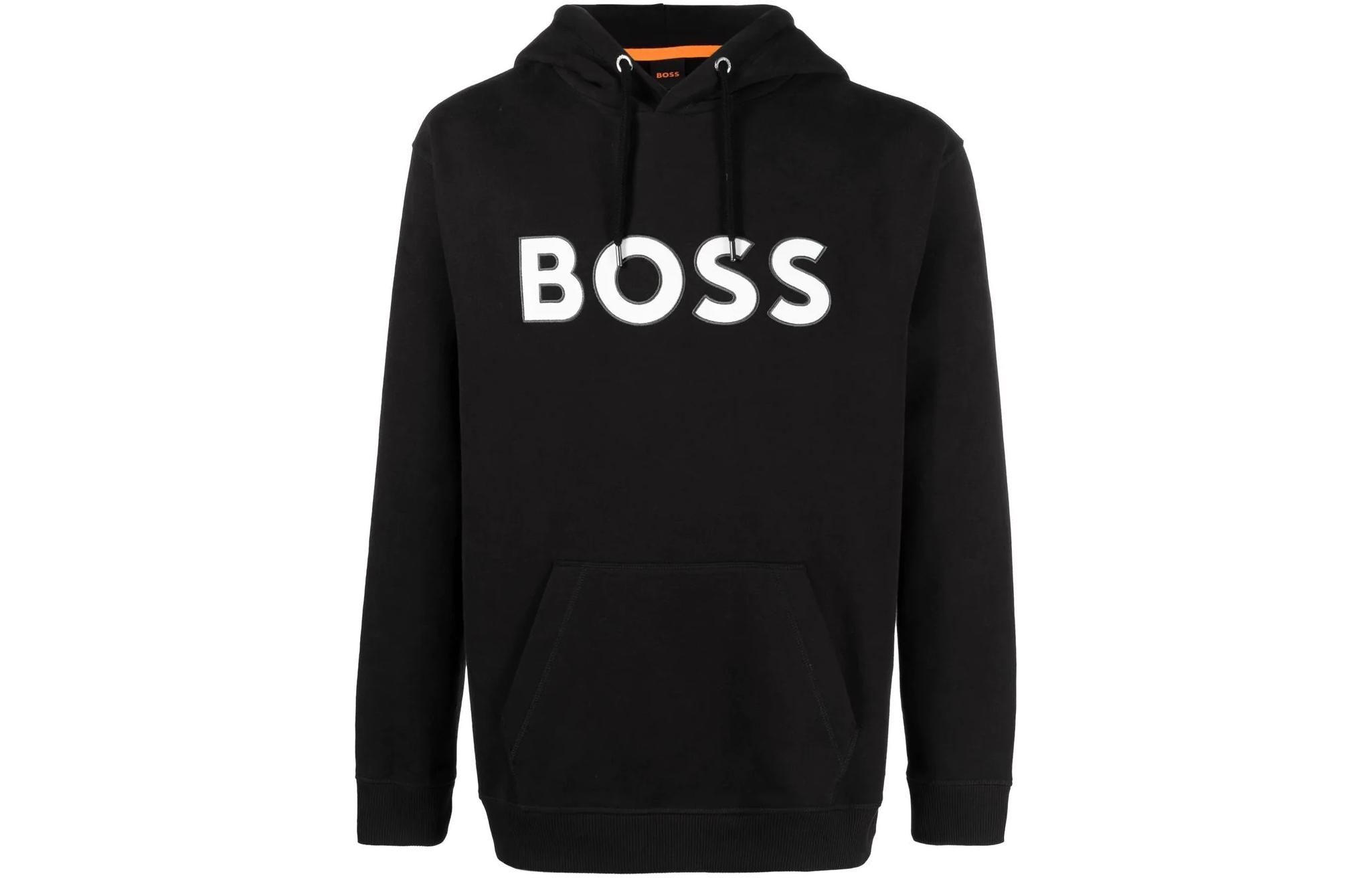 HUGO BOSS FW22 Big Logo Pullover Sweatshirt Black 50483453-001