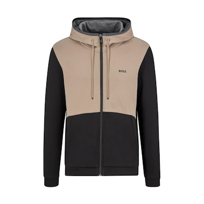 HUGO BOSS FW22 Black Colorblock Zip Long-Sleeve Sweatshirt 50477042-001