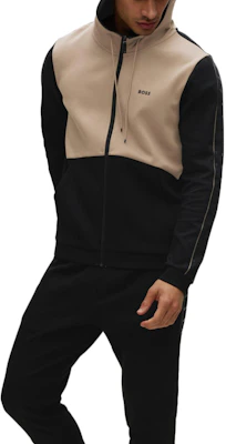 휴고 보스 FW22 블랙 컬러블록 지퍼 긴팔 스웻셔츠 50477042-001 Purchase 휴고 보스 FW22 블랙 컬러블록 지퍼 긴팔 스웻셔츠 50477042-001