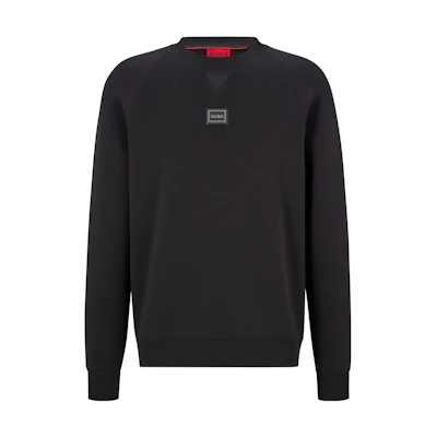 HUGO BOSS FW22 Black Crewneck Long Sleeve Sweatshirt with Logo Design 50475881-001
