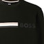 Sizing HUGO BOSS FW22 Black Crewneck Pullover Sweatshirt with Logo Embroidery. 50471712-001