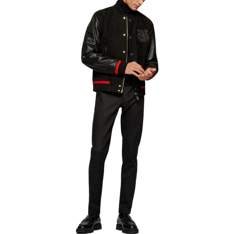 Lookbook HUGO BOSS FW22 黑色虎紋紋理設計圓領毛衣 50463040-001