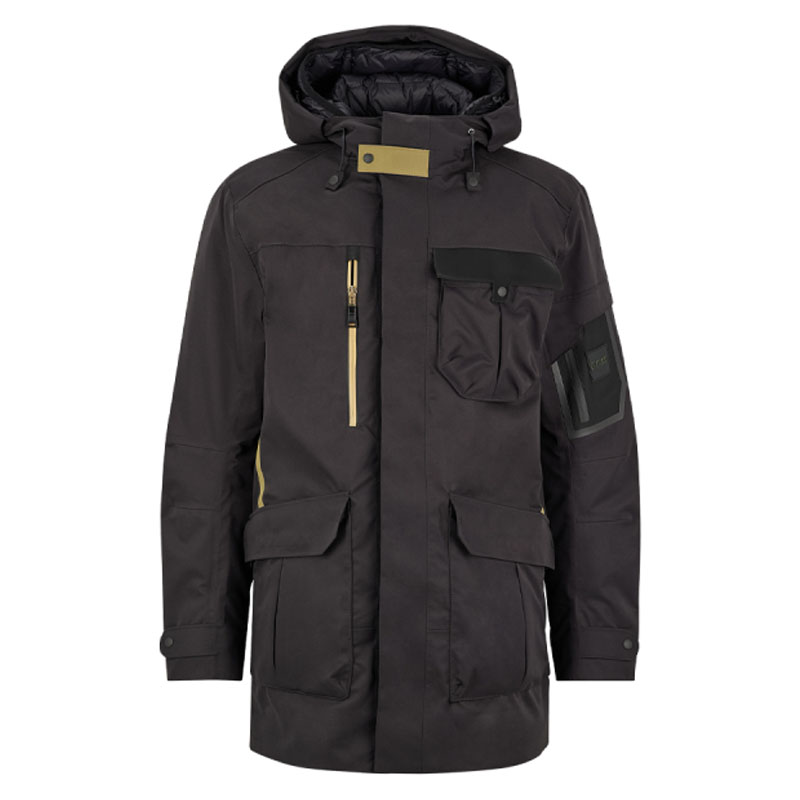 HUGO BOSS FW22 Black Detachable Down Jacket with Logo Patch for Men 50475463-002