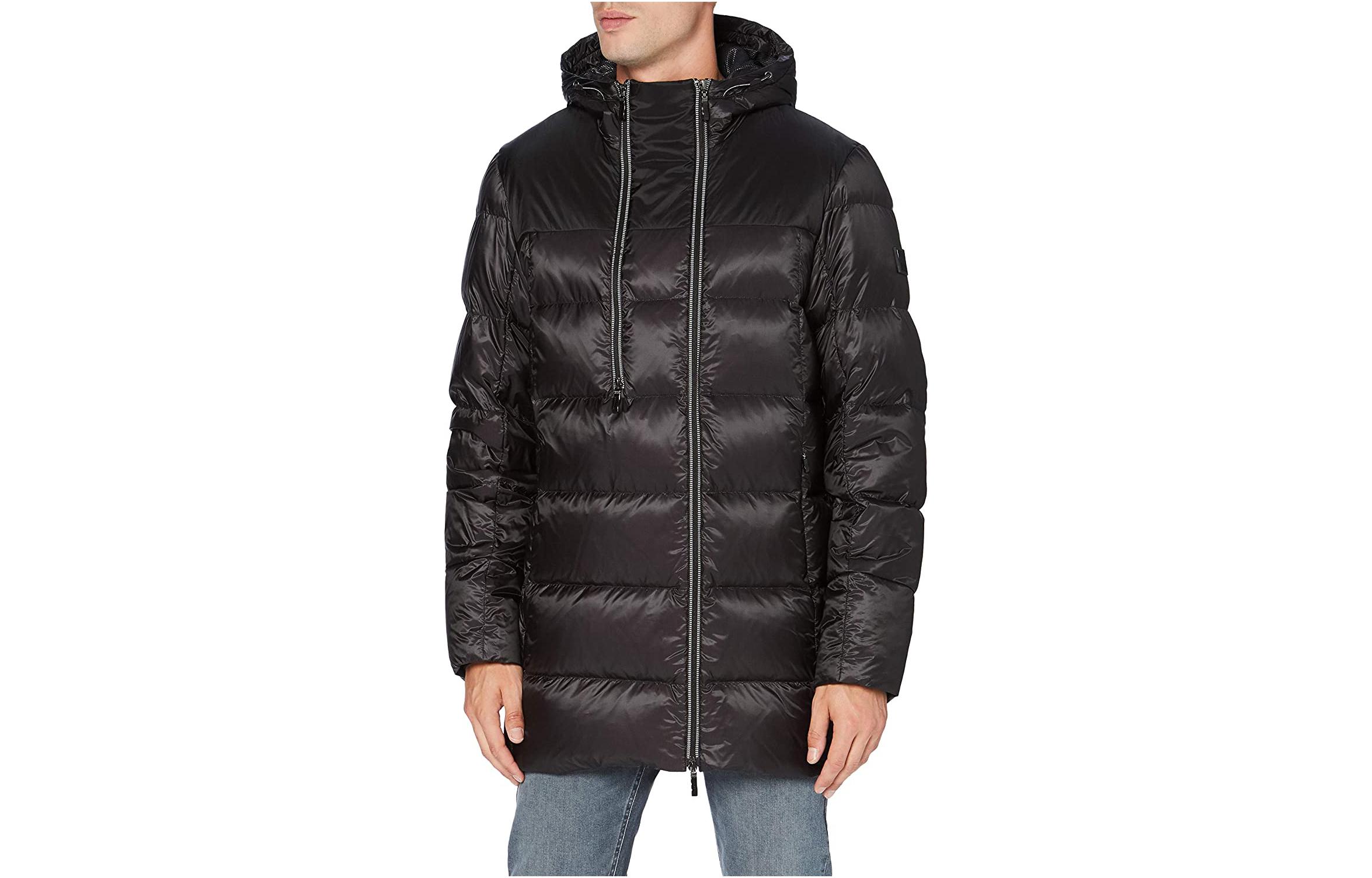 HUGO BOSS FW22 Black Double-Zip Hoodie Jacket 50434372-001