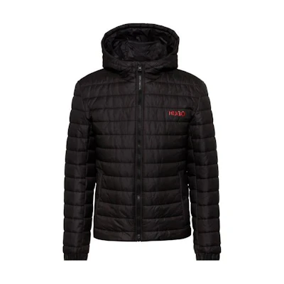 HUGO BOSS FW22 Black Hoodie Jacket with Logo Print for Men. 50474699-001