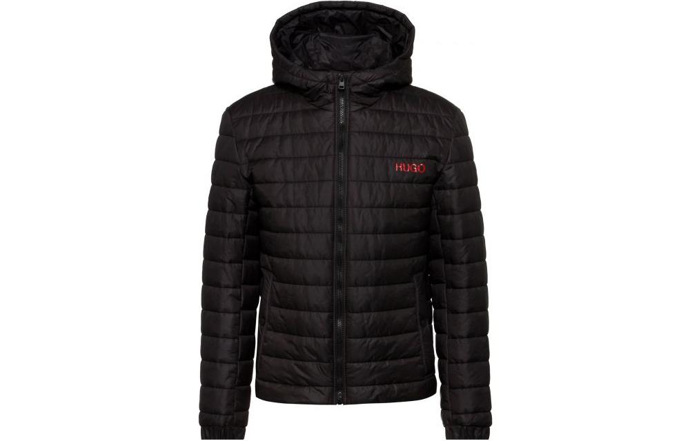 Order HUGO BOSS 2022秋冬男款黑色連帽夾克帶LOGO印花。 50474699-001