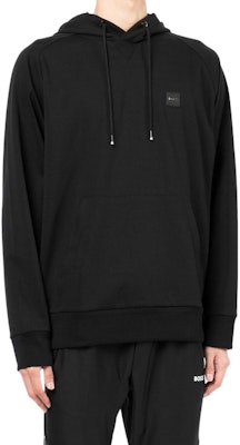 HUGO BOSS FW22 Black Hoodie Men’s with Logo Patch and Drawstring Design. 50468984-001 Purchase HUGO BOSS FW22 Black Hoodie Men’s with Logo Patch and Drawstring Design. 50468984-001
