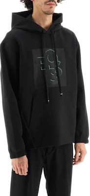 雨果博斯 FW22 黑色连帽衫 带标志印花和前口袋 50476436-001 Shop 雨果博斯 FW22 黑色连帽衫 带标志印花和前口袋 50476436-001