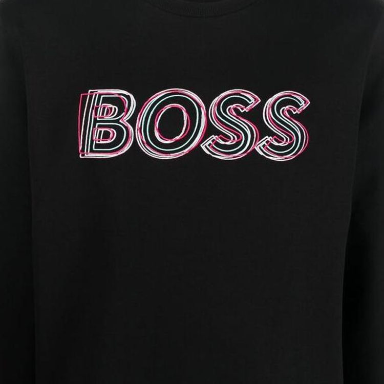 HUGO BOSS FW22 Black Logo Embroidered Crewneck Sweatshirt 50471878-001 圖 7