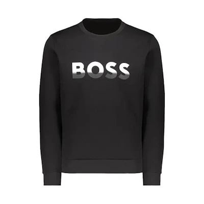 HUGO BOSS FW22 Black Logo Print Casual Pullover Sweatshirt 50477043-002