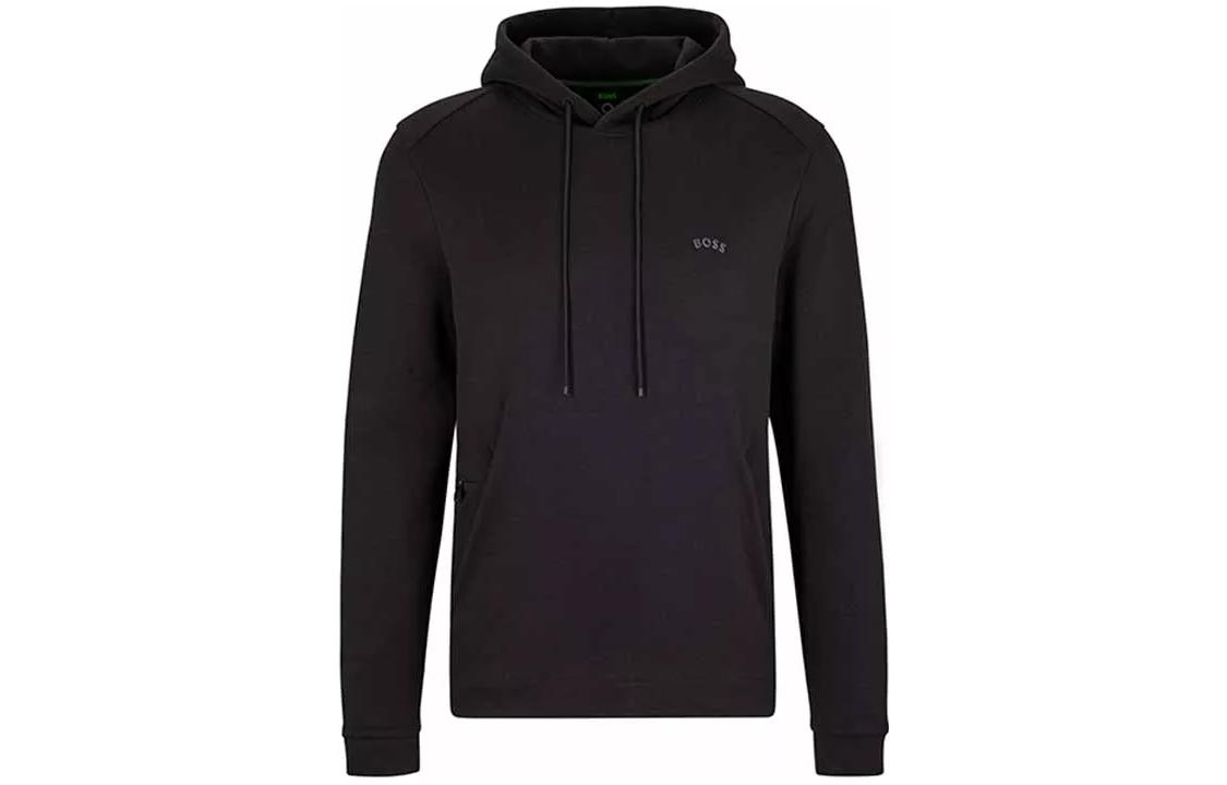 HUGO BOSS FW22 Black Minimal Logo Pullover Hoodie 50471849-001