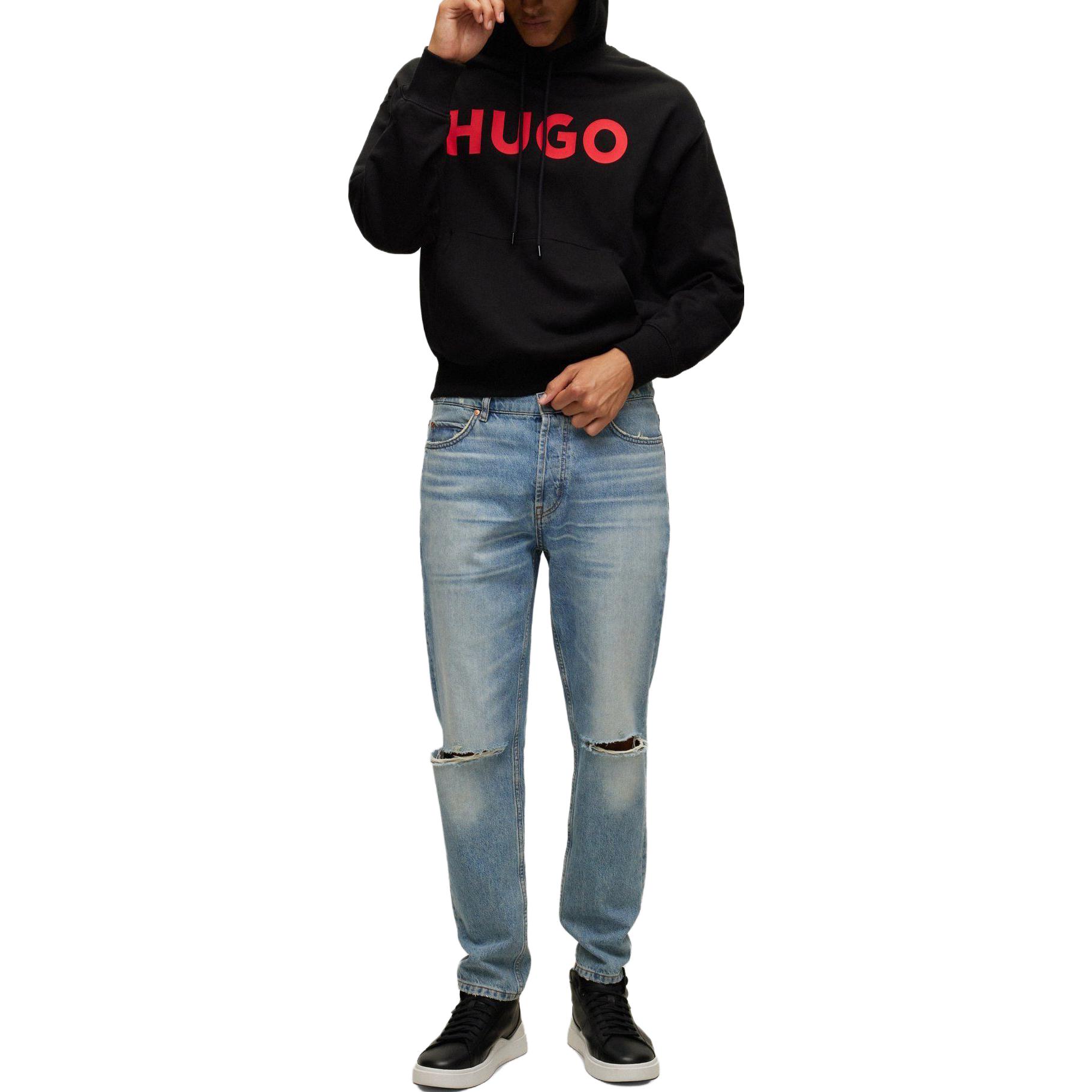 Shop HUGO BOSS FW22 Sudadera Negra Casual con Estampado de Letras. 50490614-001