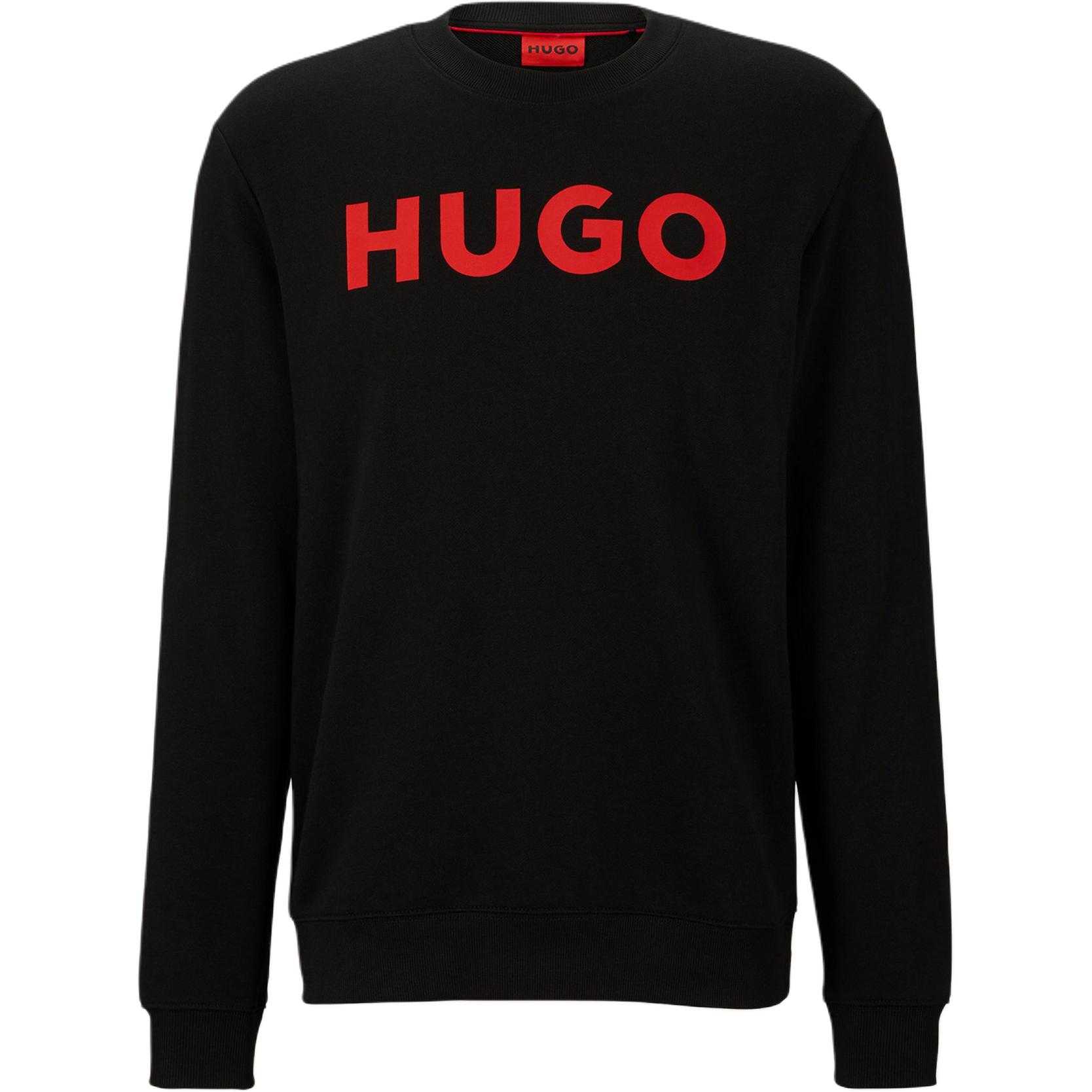 HUGO BOSS FW22 Black Pullover Sweatshirt with Logo Print 50477328-001