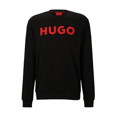HUGO BOSS FW22 Black Pullover Sweatshirt with Logo Print 50477328-001