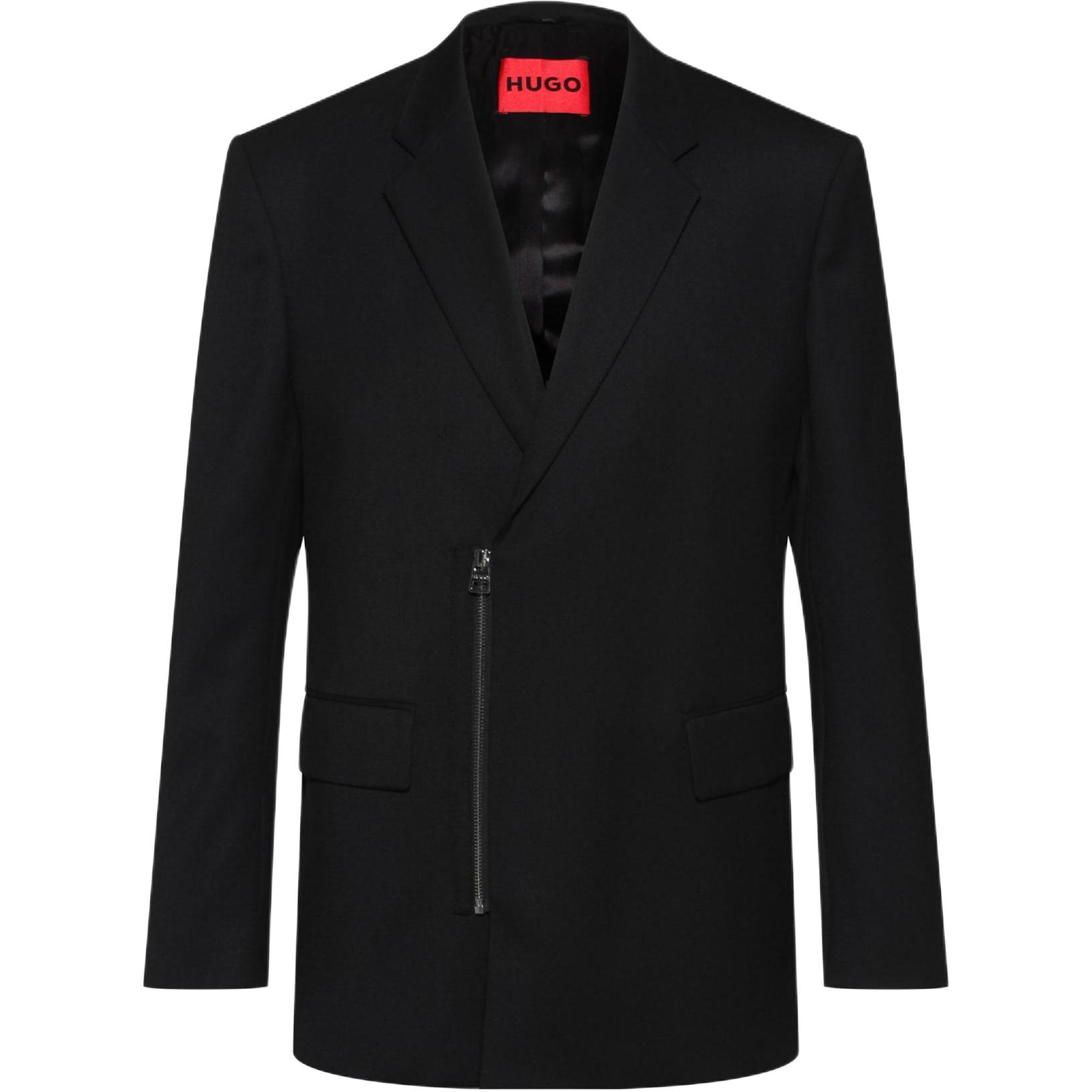 HUGO BOSS FW22 Black Relaxed Fit Zip-Up Jacket 50471817-001