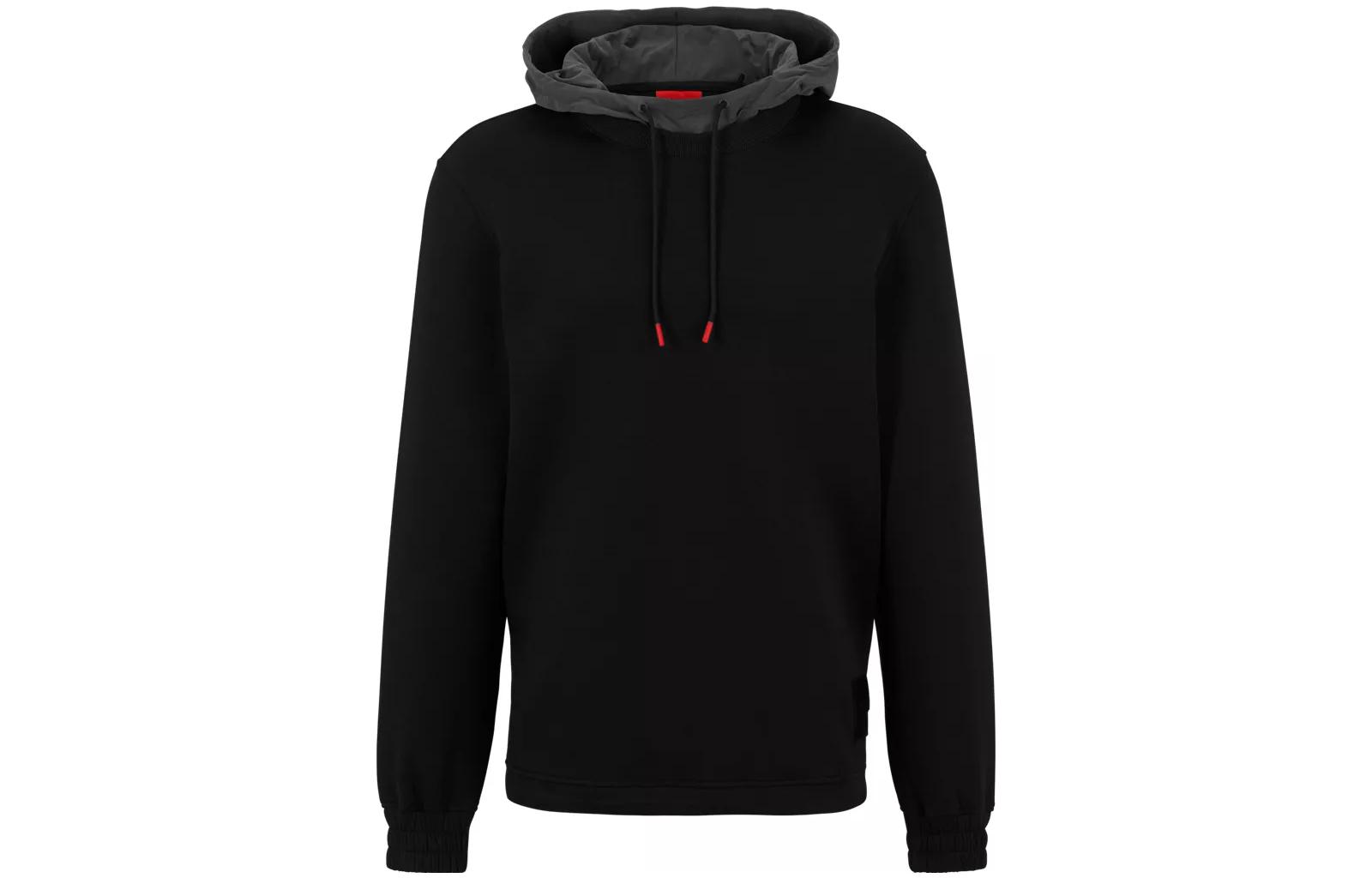 HUGO BOSS FW22 Black Solid Drawstring Hoodie 50471580-001