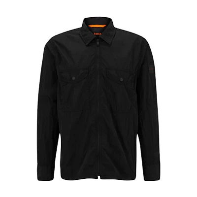 HUGO BOSS FW22 Black Solid Zip Pocket Long Sleeve Jacket Outerwear. 50484624-001