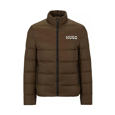 HUGO BOSS FW22 Brown Logo Print Zip-Up Jacket 50486813-303