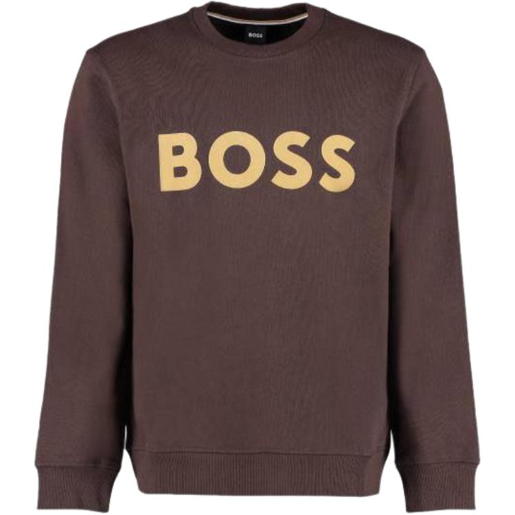 HUGO BOSS FW22 Brown Pullover Sweatshirt with Logo Print 50477309-210