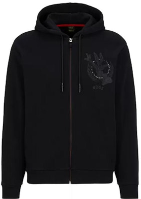 HUGO BOSS FW22 Bugs Bunny Embroidered Black Hoodie for Men. 50483821-001 Order HUGO BOSS FW22 Bugs Bunny Embroidered Black Hoodie for Men. 50483821-001
