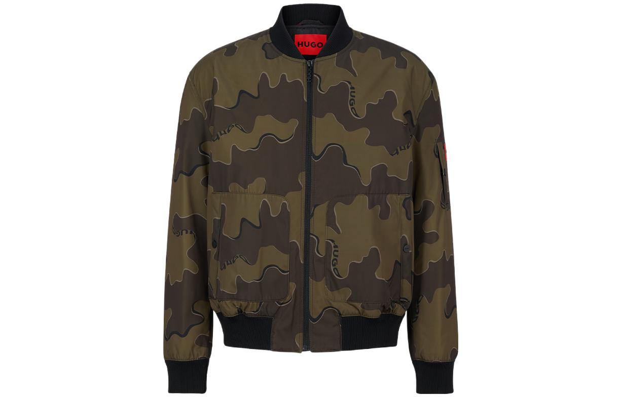 HUGO BOSS FW22 Camo Print Bomber Jacket Brown 50474659-960