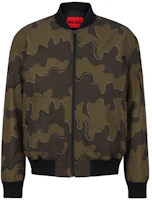 HUGO BOSS FW22 Camo Print Bomber Jacket Brown 50474659-960 HUGO BOSS FW22 Camo Print Bomber Jacket Brown 50474659-960