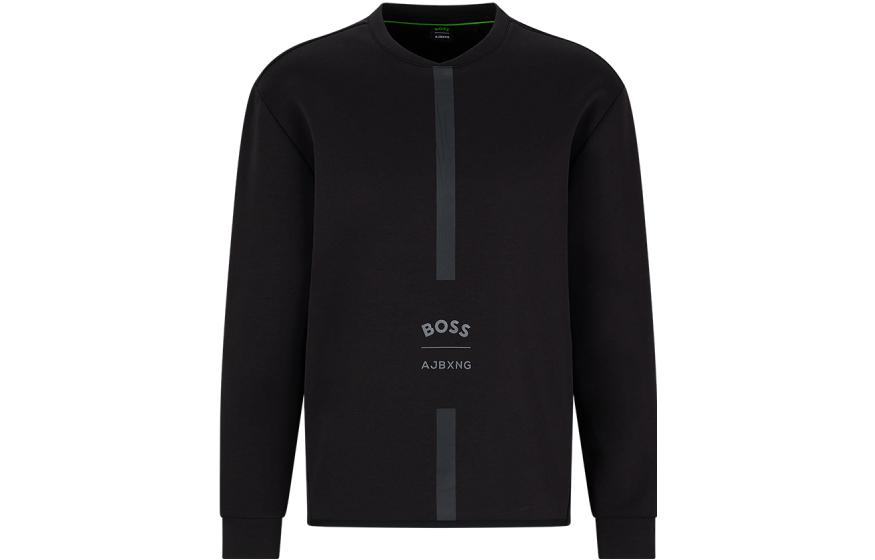 HUGO BOSS FW22 Casual Logo Print Crewneck Sweatshirt Men’s Black 50477000-001