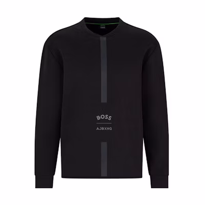 HUGO BOSS FW22 Casual Logo Print Crewneck Sweatshirt Men’s Black 50477000-001