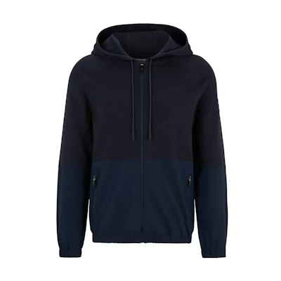 HUGO BOSS FW22 Colorblock Hoodie Zip-Up Sweatshirt Men’s - Dark Blue 50475201-402