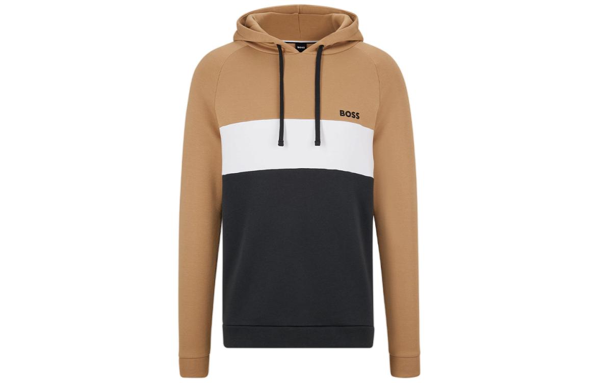 HUGO BOSS FW22 Colorblock Pullover Sweatshirt  Khaki 50480672-260