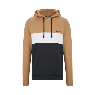 HUGO BOSS FW22 Colorblock Pullover Sweatshirt Khaki 50480672-260