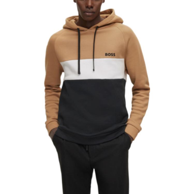 Purchase HUGO BOSS 22秋冬拼色連帽衛衣 卡其色 50480672-260