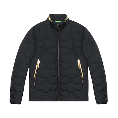 HUGO BOSS FW22 Colorblock Zip-Up Jacket Black Casual Outerwear 50474016-001