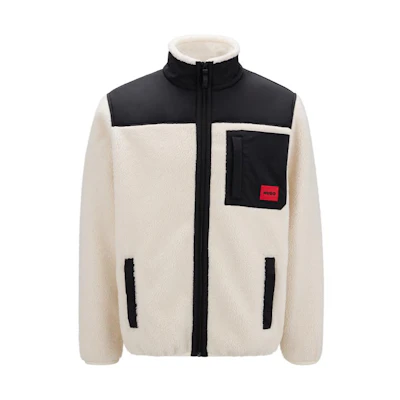HUGO BOSS FW22 Colorblock Zip-Up Long Sleeve Jacket White 50475855-108