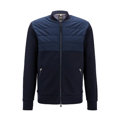HUGO BOSS FW22 Colorblock Zip Jacket for Men - Blue 50477052-404