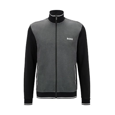 HUGO BOSS FW22 Cotton Blend Stand Collar Jacket Black () 50480554-001