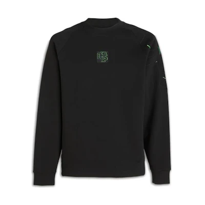 HUGO BOSS FW22 Embroidered Logo Cotton-Blend Crewneck Sweatshirt Black Men 50476435-001