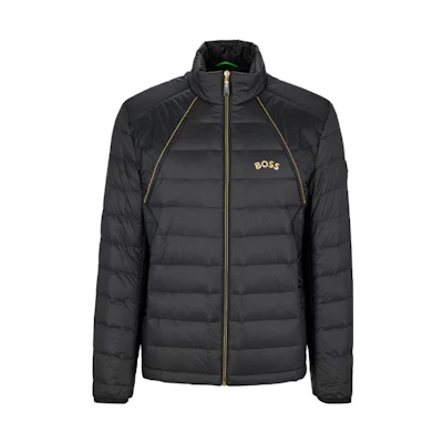 HUGO BOSS FW22 Embroidered Water-Repellent Down Jacket Black Mens 50475011-001
