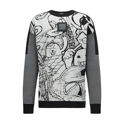HUGO BOSS FW22 Jacquard Pattern Pullover Sweater Men’s Grey 50462428-100