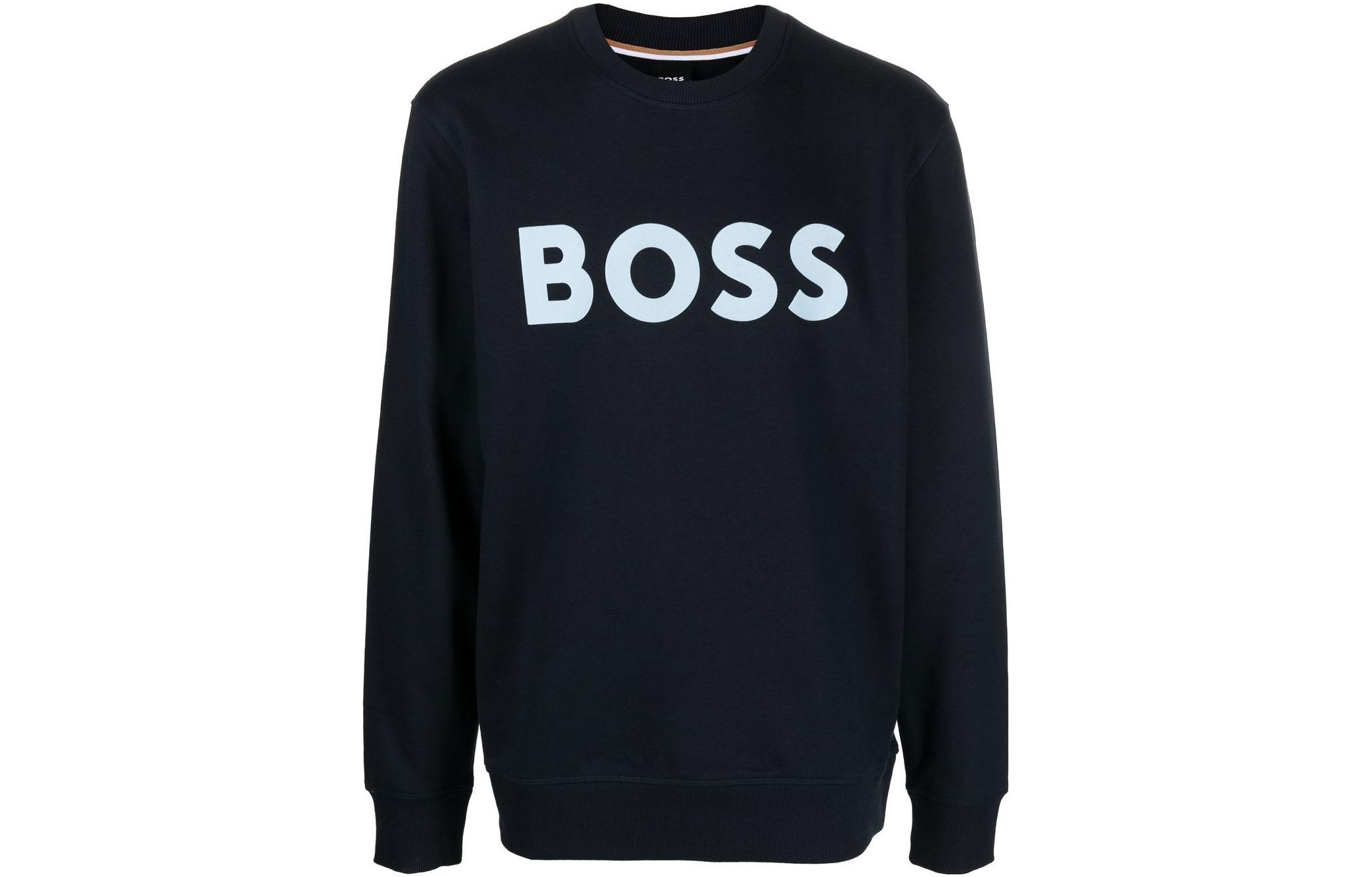 HUGO BOSS FW22 Letter Logo Printed Pullover Sweatshirt Men’s Black 50477309-001