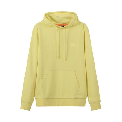 HUGO BOSS FW22 Light Yellow Cotton Logo Hoodie Pullover 50468445-742