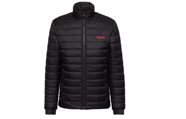 HUGO BOSS FW22 Lightweight Black Zip-Up Jacket with Logo for Men 50468719 001