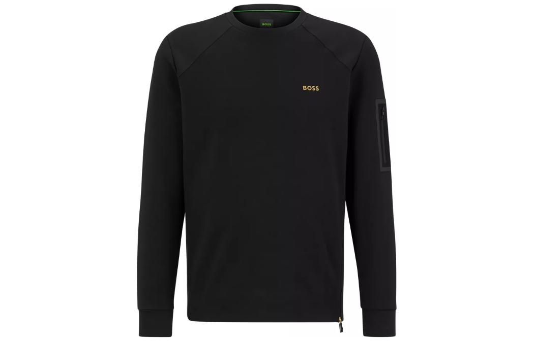 HUGO BOSS FW22 Logo Crewneck Long Sleeve Sweatshirt Black 50476929-001